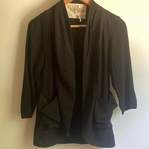 Black Open Front Cardigan